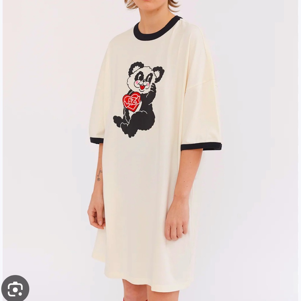 LAXY OAF Panda T-shirt Dress Size M